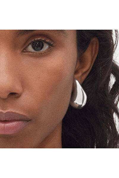 Pursehuit Σκουλαρίκια ασημί χρώματος, σε σχήμα σταγόνας νερού, Morris C13