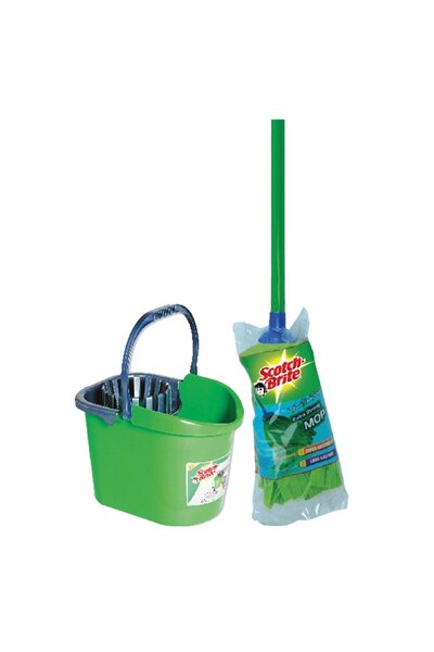 Scotch Brite Bucket with Spin Mop 1pc – 360° Easy Cleaning, 6L Bucket, Stainless Steel Rod