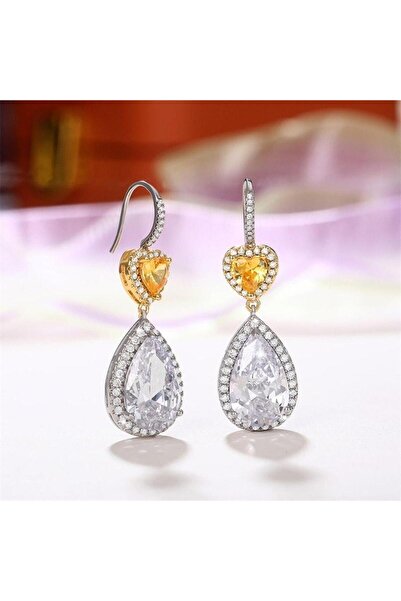 Pursehuit Cercei de culoare argintie, formă de lacrimă, cu pietre de zirconiu...