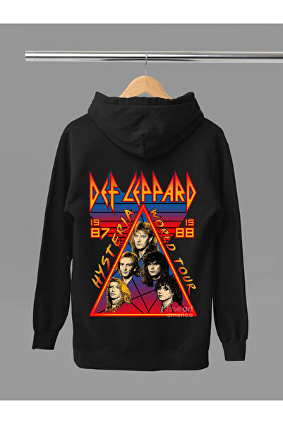 MAGORS سترة روك من القطن المطبوع بأكمام طويلة من ديف ليبارد مكونة من 3 خيوط