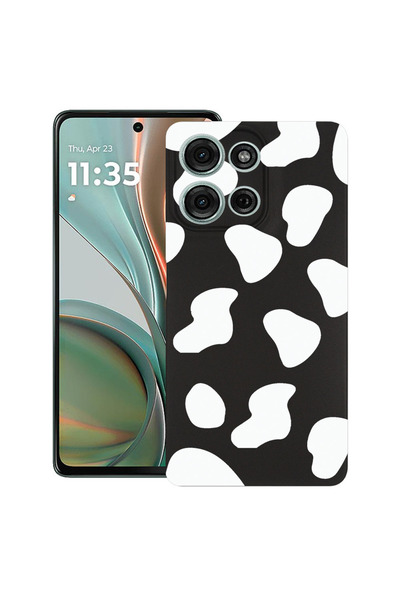 bestcase Carcasă subțire din silicon pentru Motorola Moto G75, culoarea vacii...