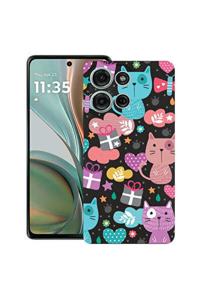 bestcase Carcasă subțire din silicon pentru Motorola Moto G75, Lovely Cat, 19...