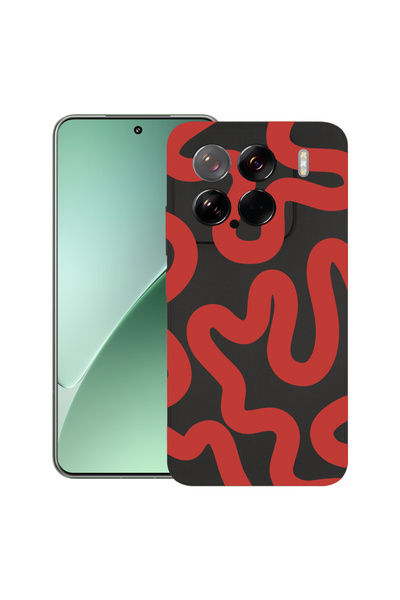 bestcase Carcasă subțire din silicon pentru Xiaomi 15, linie abstractă roșie,...