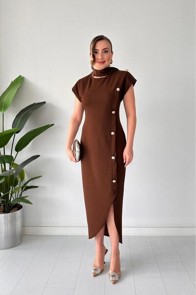 MaziButik Scarf Dress Brown