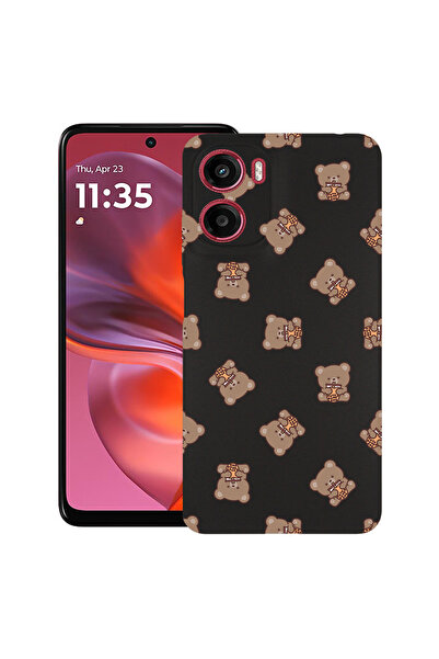 bestcase Carcasă subțire din silicon pentru Motorola Moto G05, model ursuleț ...