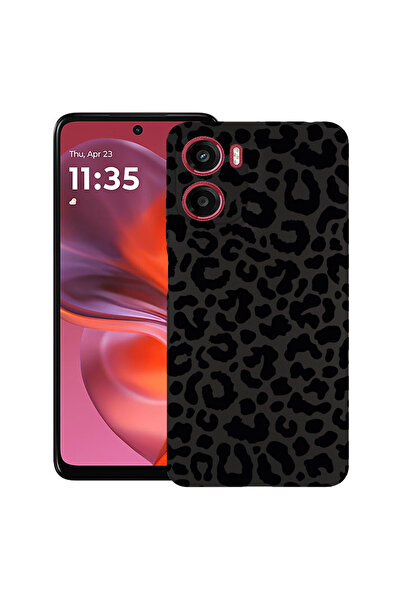 bestcase Тънък силиконов калъф за Motorola Moto E15 / Moto G05, леопард, 1997...
