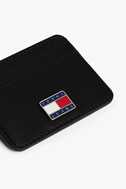 Tommy Hilfiger Dámský minimalistický držák na karty s kovovým emblémem - černý