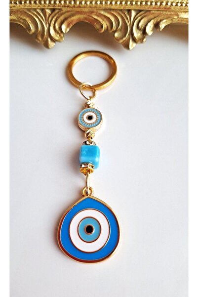 Svc Aksesuar Luxury Gift Zircon Stone Large Evil Eye Beaded Blue Keychain