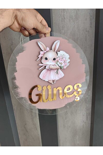 TR Bebek Kapı Süsü Tavşanlı (30x30cm)