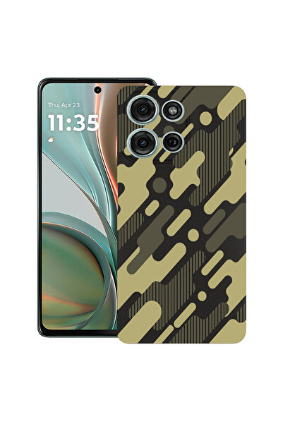 bestcase Carcasă subțire din silicon pentru Motorola Moto G75, camuflaj verde...
