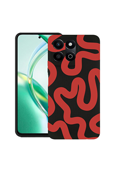bestcase Λεπτή θήκη σιλικόνης για Honor 200 Smart, Κόκκινη γραμμή Abstract, 1...
