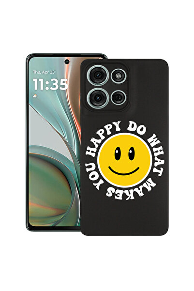 bestcase Carcasă subțire din silicon pentru Motorola Moto G75, cu zâmbet feri...