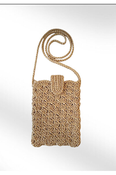 By G Tasarım Kağıt ip Örgü Telefon Çantası / Mini Çanta