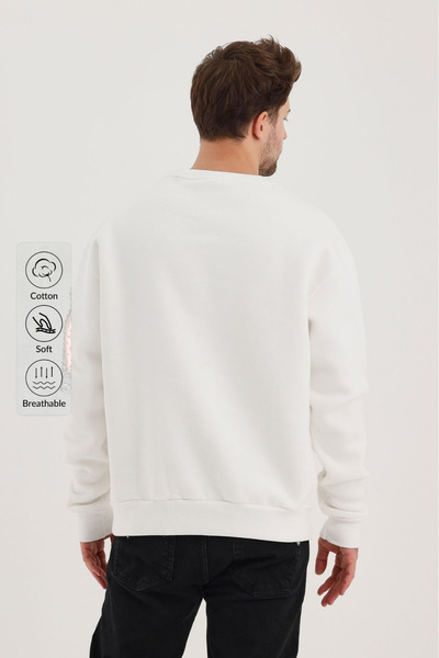 COMBİNE MİCHAİL Мъжка велосипедна блуза с широка яка в цвят екрю