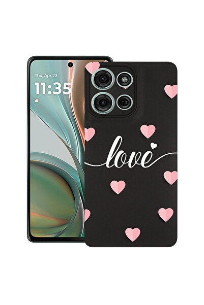 bestcase Carcasă subțire din silicon pentru Motorola Moto G75, Inimi zburătoa...