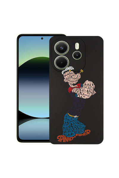 bestcase Λεπτή θήκη σιλικόνης για Xiaomi Redmi Note 14 5G, Καλλιγραφία Popey,...