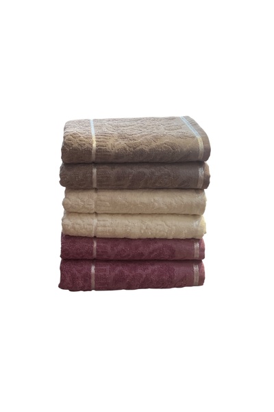 PATRU ANOTIMPURI Set of 6 face towels 50 x 90 cm, 100% cotton