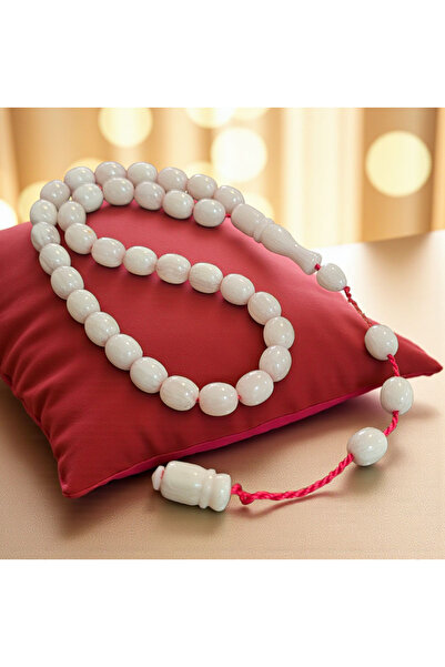 MERCAN-I ALA سبحة كهرمانية مطلية يدويًا بطول الكاحل بنمط عتيق وتصميم مميز