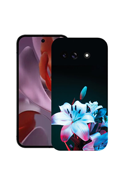 bestcase Carcasă subțire din silicon pentru Google Pixel 9a, floare de orhide...