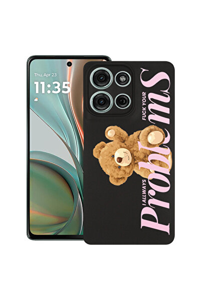 bestcase Carcasă subțire din silicon pentru Motorola Moto G75, Ursuleț de plu...