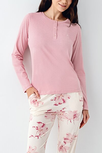 Pierre Cardin Pamuklu Modal Uzun Kollu Kadın Pijama Takımı