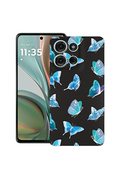 bestcase Carcasă subțire din silicon pentru Motorola Moto G75, model fluture,...