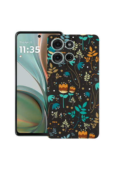 bestcase Carcasă subțire din silicon pentru Motorola Moto G75, flori de primă...