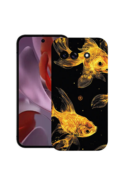 bestcase Carcasă subțire din silicon pentru Google Pixel 9a, Peștișori aurii,...