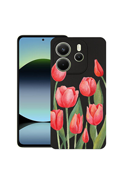 bestcase Carcasă subțire din silicon pentru Xiaomi Redmi Note 14 5G, Lalele r...