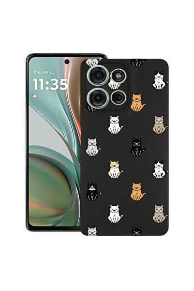 bestcase Λεπτή θήκη σιλικόνης για Motorola Moto G75, μοτίβο Cat, 1926338 B 1027