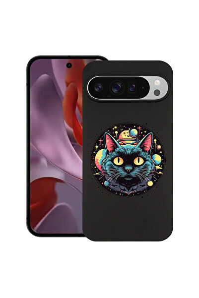bestcase Carcasă subțire din silicon pentru Google Pixel 9 Pro XL, Pisica neagră mistică, 1926334 B 1506