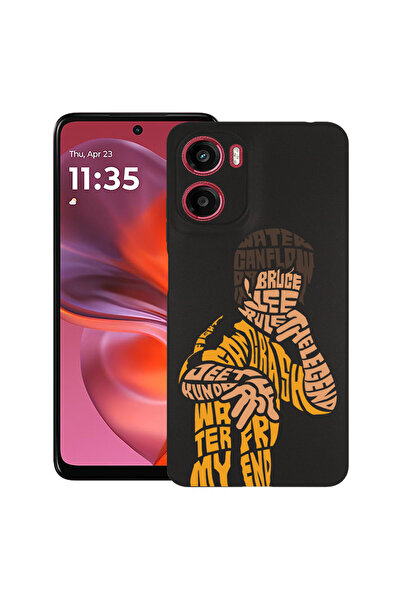 bestcase Carcasă subțire din silicon pentru Motorola Moto G05, Caligrafie Bru...