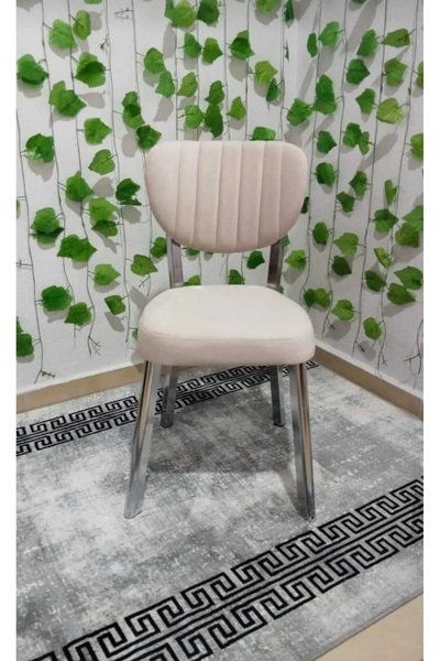 AZEL Krom Metal Ayak Elma Mutfak Salon Sandalyesi Kafe Restoran Sandalyesi Me...