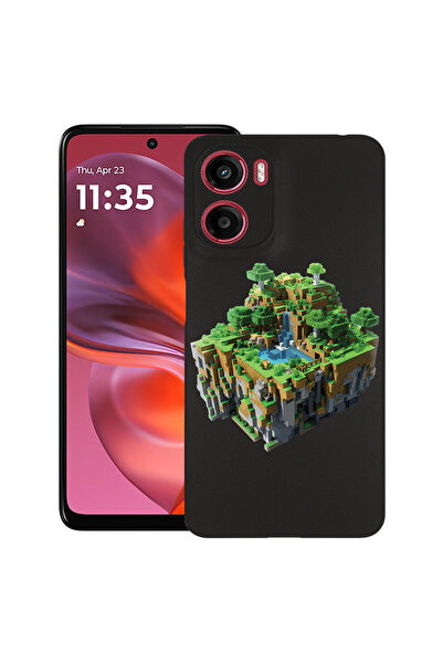 bestcase Carcasă subțire din silicon pentru Motorola Moto G05, Minecarft Worl...