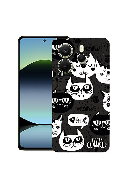 bestcase Carcasă subțire din silicon pentru Xiaomi Redmi Note 14 5G, Cool Cat...