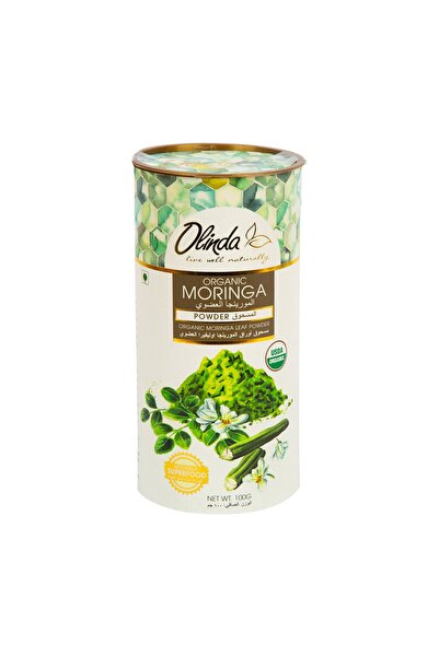 OLINDA مسحوق المورينجا العضوي 100 جرام، غذاء غني بالعناصر الغذائية لتعزيز الط...