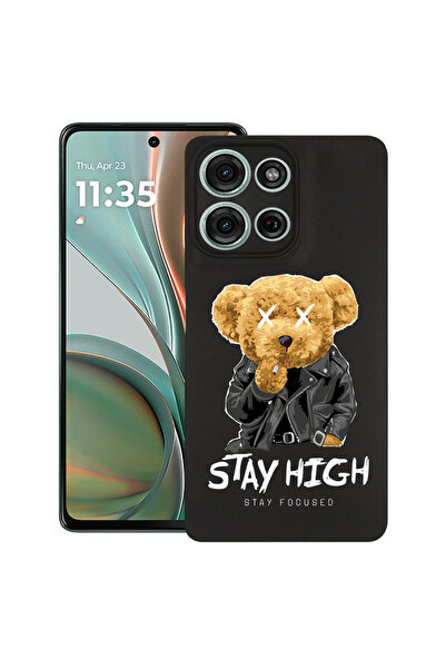 bestcase Carcasă subțire din silicon pentru Motorola Moto G75, model ursuleț ...