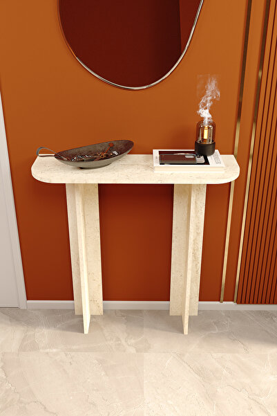 POFİTTO Florin Dresuar Traverten Desenli Konsol İskandinav Stili