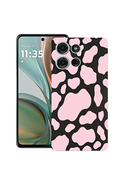 bestcase Carcasă subțire din silicon pentru Motorola Moto G75, roz vacă, 1926...