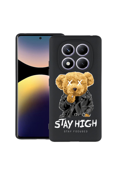 bestcase Carcasă subțire din silicon pentru Xiaomi Redmi Note 14 Pro 4G, Ursu...