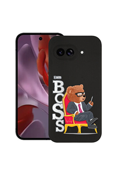 bestcase Тънък силиконов калъф за Google Pixel 9a, Плюшено мече - Аз съм шеф,...