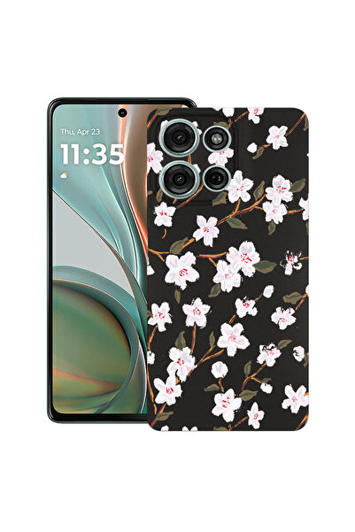 bestcase Carcasă subțire din silicon pentru Motorola Moto G75, floare de prim...
