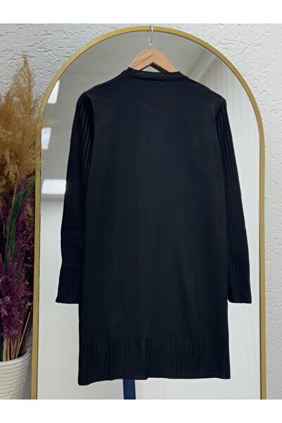BENAHOLL Lamisa Cold Rope Tunic with Sleeves and Six Ribbed Bottoms-Sy3191 Black