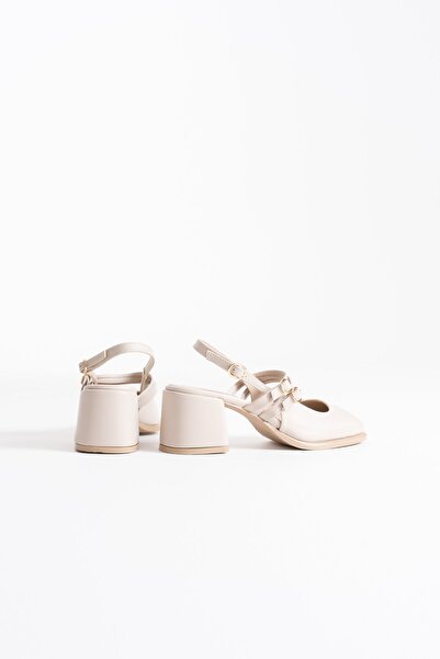 İREM Faye Beige Skin Women's Heeled Shoes