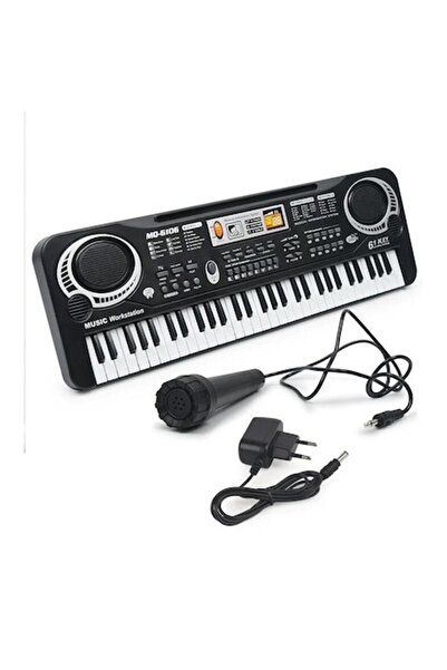 dalimag Pian cu 61 de taste, Gordon, set cu microfon, negru, 17x54x5,3cm