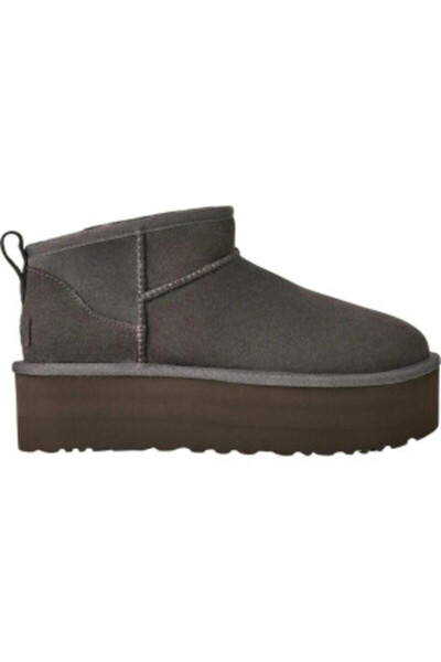 UGG Women's Flat Sole Logo Printed Comfortable Sport Style Anthracite Boots & Booties 1135092-Charcoal