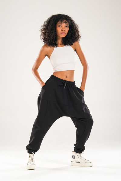 COCOPELLI Black Harem Jogger Pants
