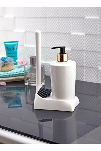 GenelTedarik Bathroom Kitchen Soap Dispenser Organizer Brush Set of 4