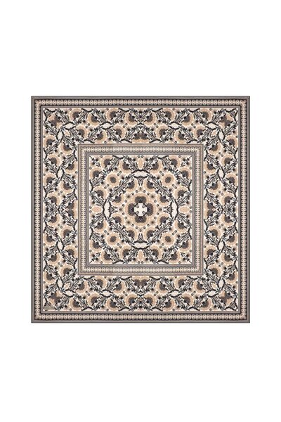 Bursa İpek Eșarfă din mătase twill cu model de cuișoare bej