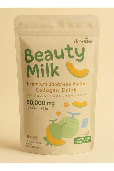 DEAR مشروب دير فيس بيوتي ميلك كولاجين - 180 جرام (10 أكياس × 18 جرام)